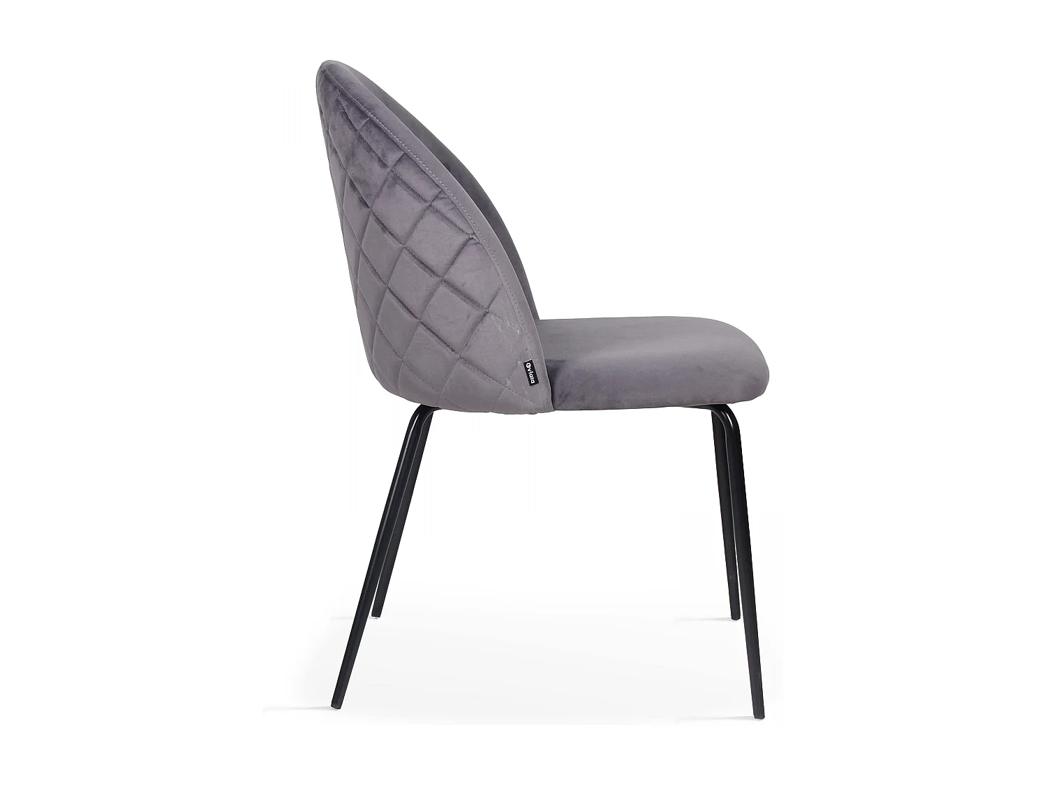 Lot de 4 chaises en velours grises