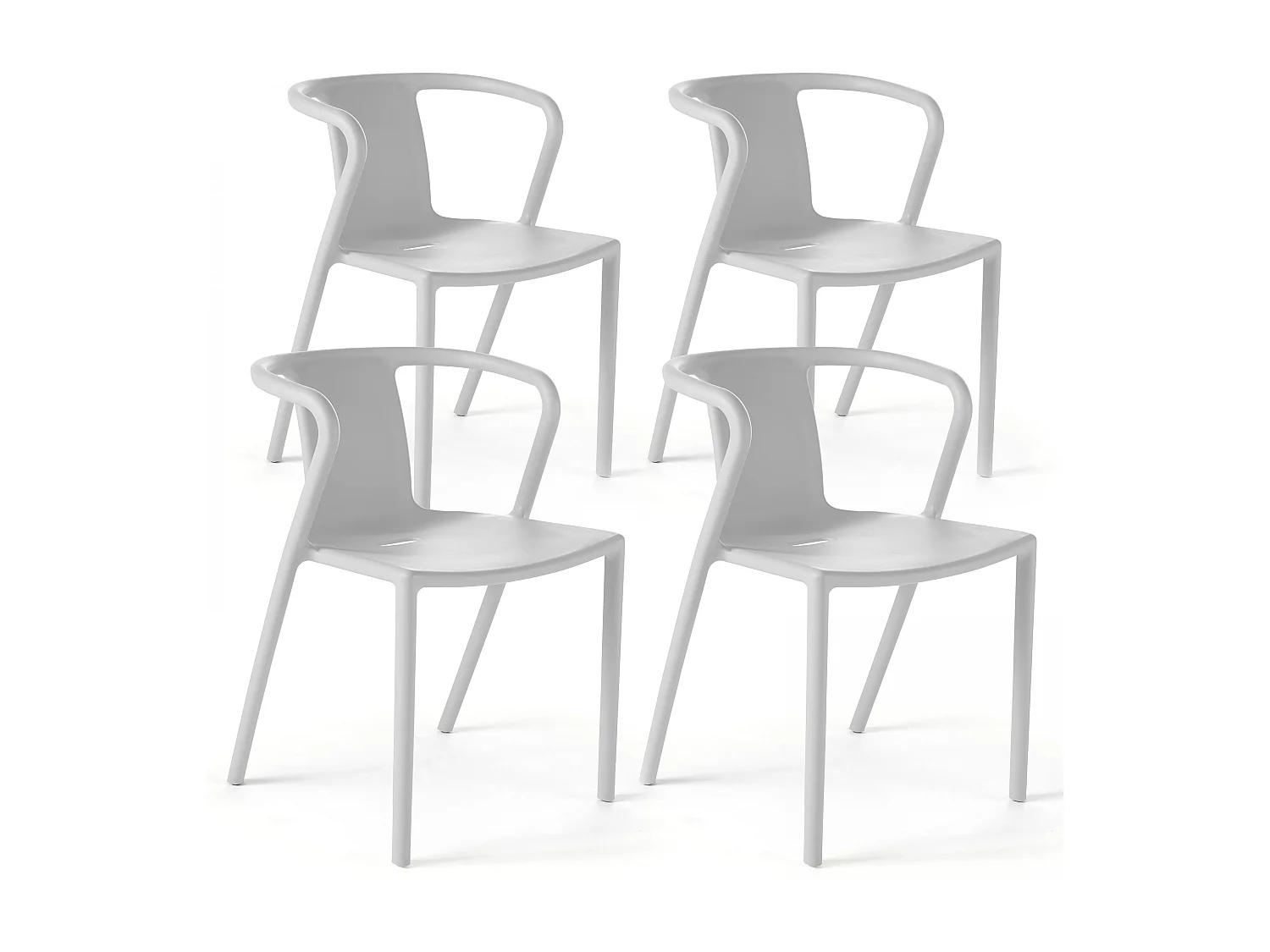 Lot de 4 chaises plastique blanc