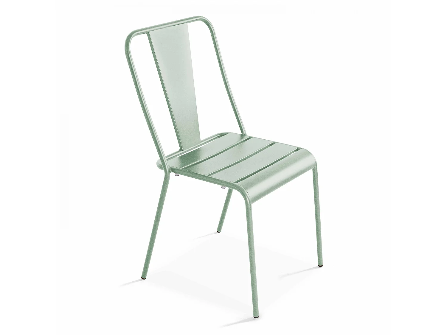Chaise en métal vert sauge