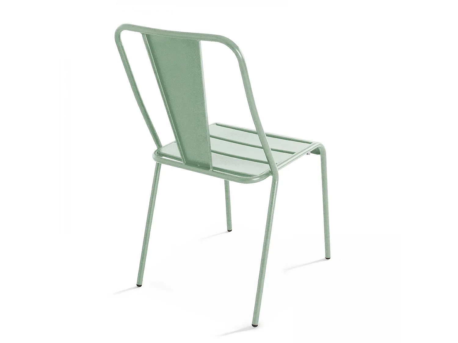 Chaise en métal vert sauge
