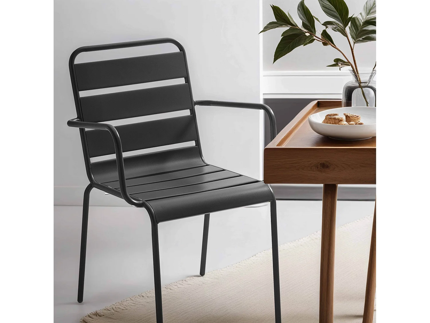 Fauteuil en métal anthracite - Palavas