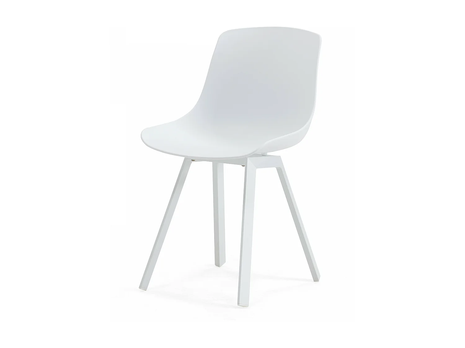 Lot de 4 chaises scandinave aluminium blanches