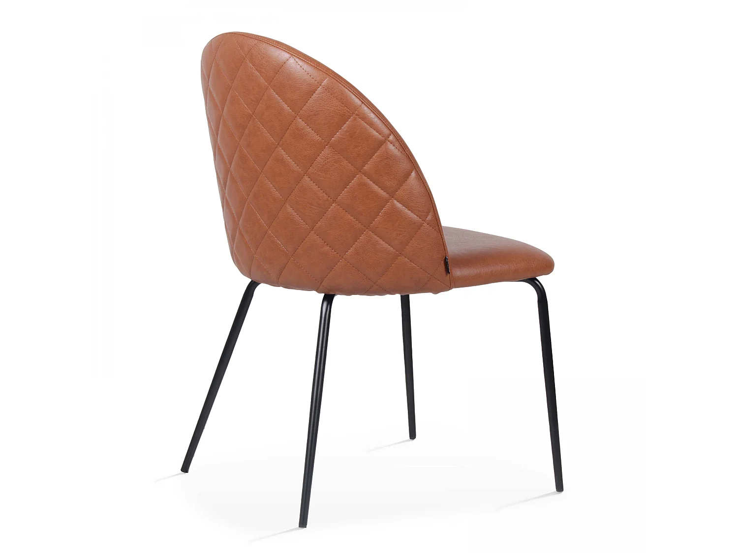 Lot de 4 chaises en textile enduit marron foncé