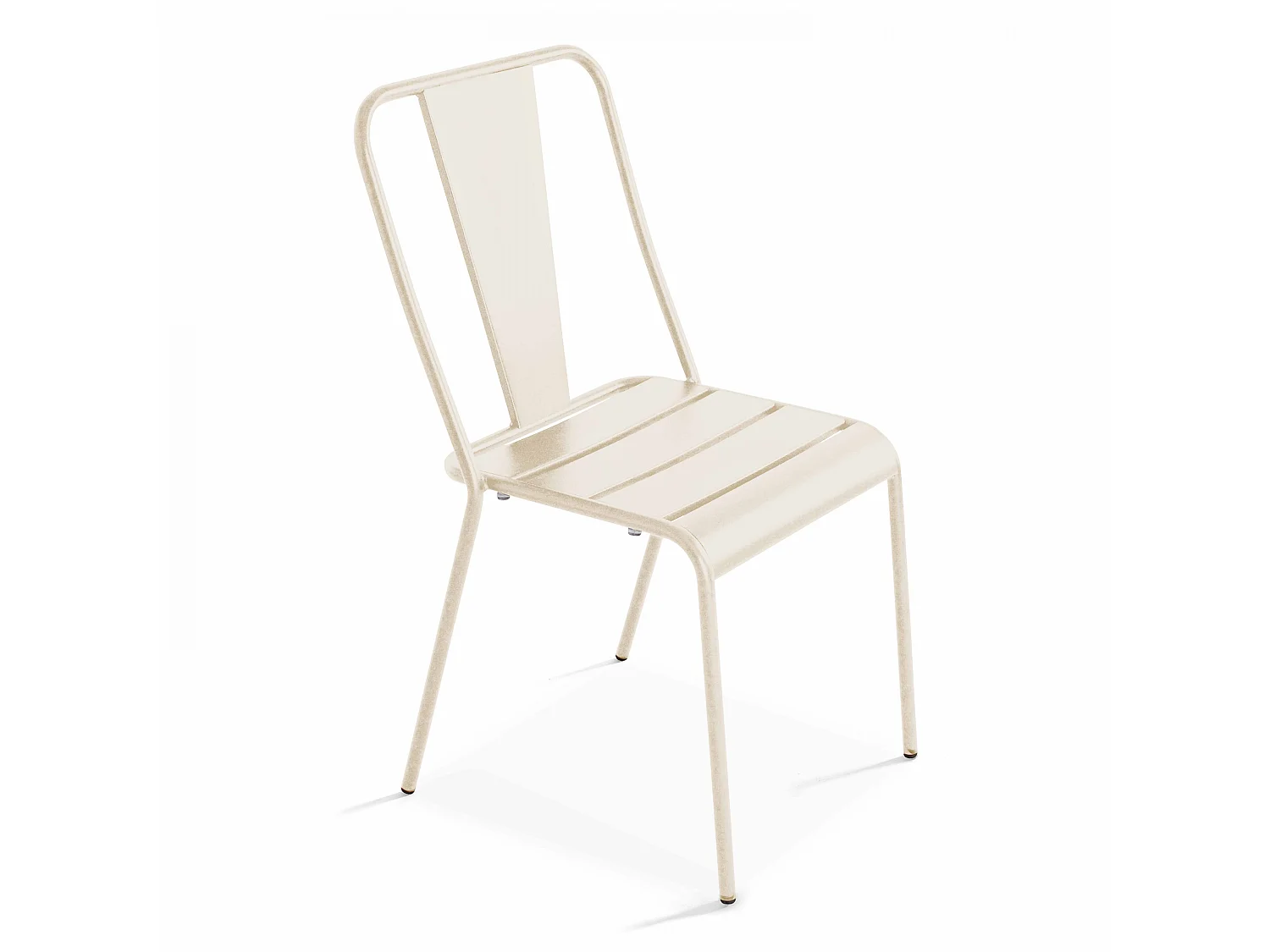 Chaise en métal ivoire