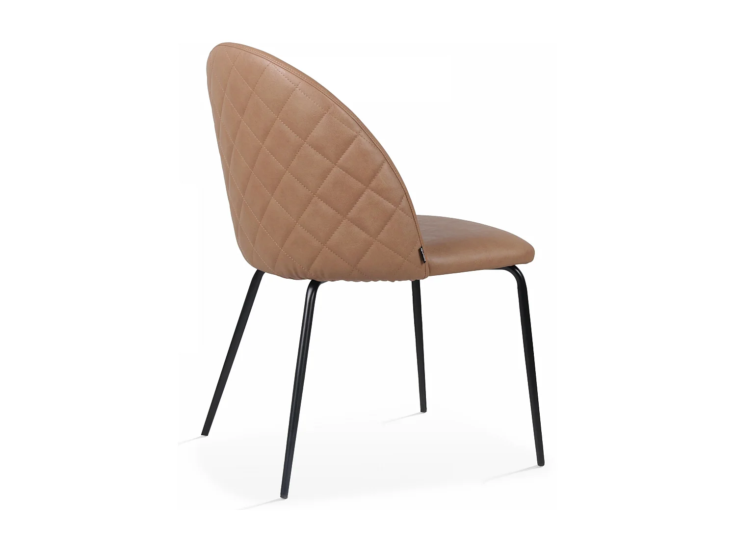 Lot de 4 chaises en textile enduit marron clair