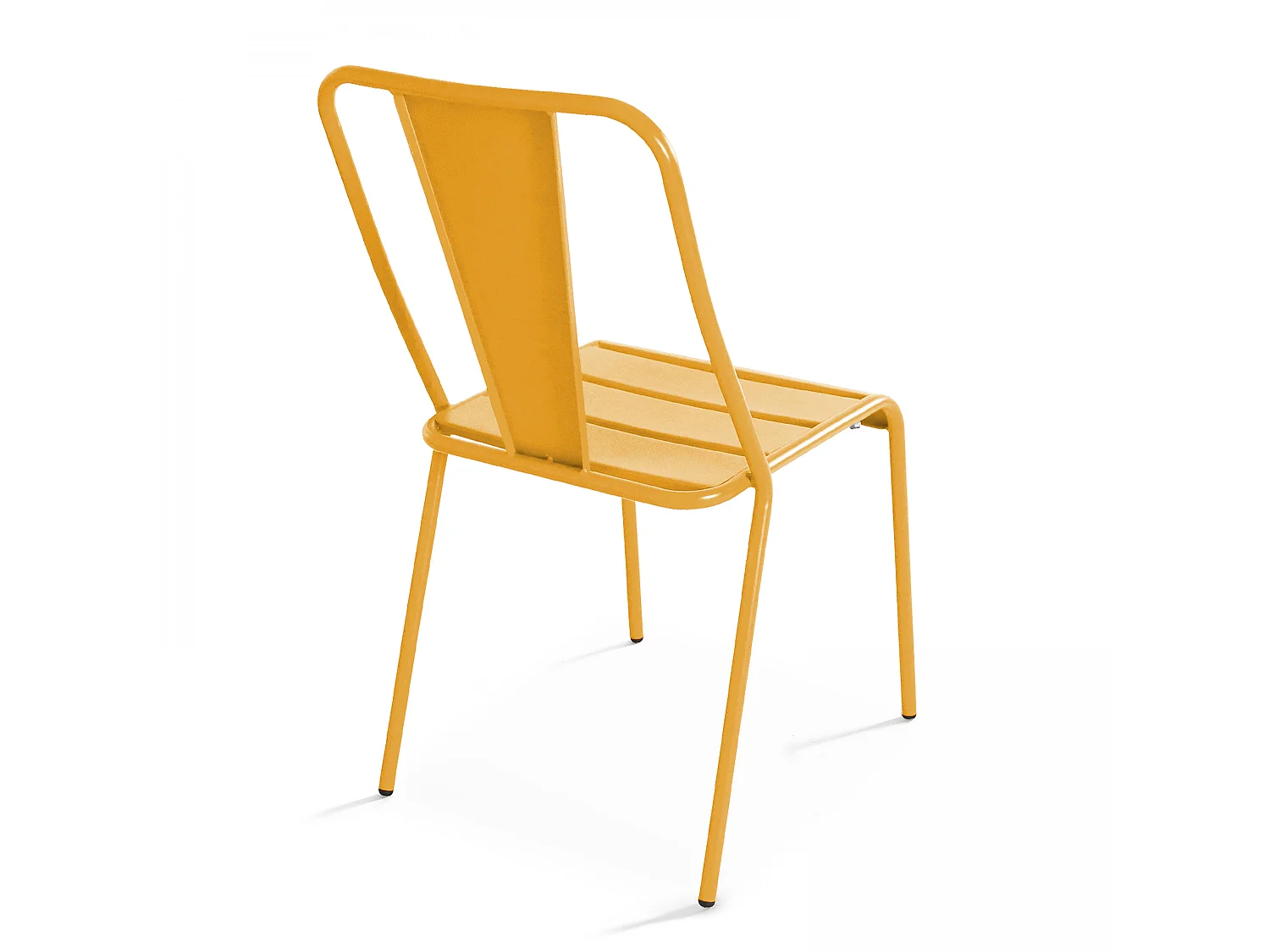 Chaise en métal bistrot jaune