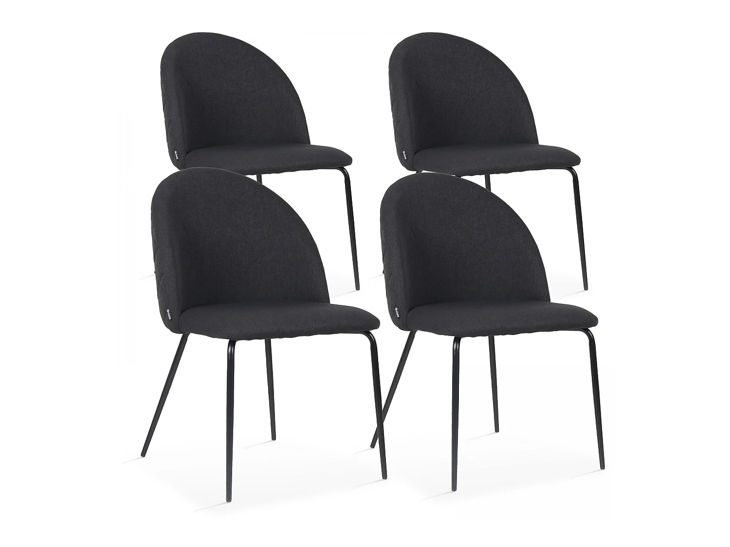 Lot de 4 chaises en tissu noir