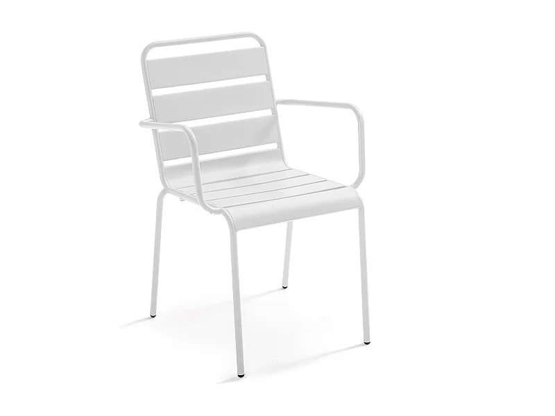 Fauteuil en métal blanc - Palavas
