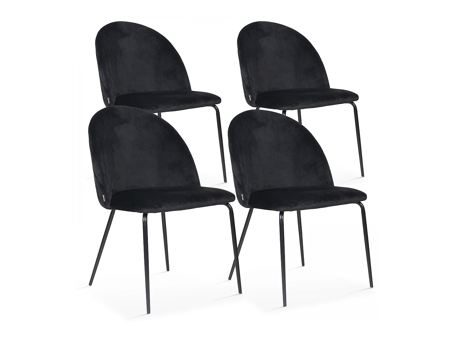 Lot de 4 chaises en velours noir