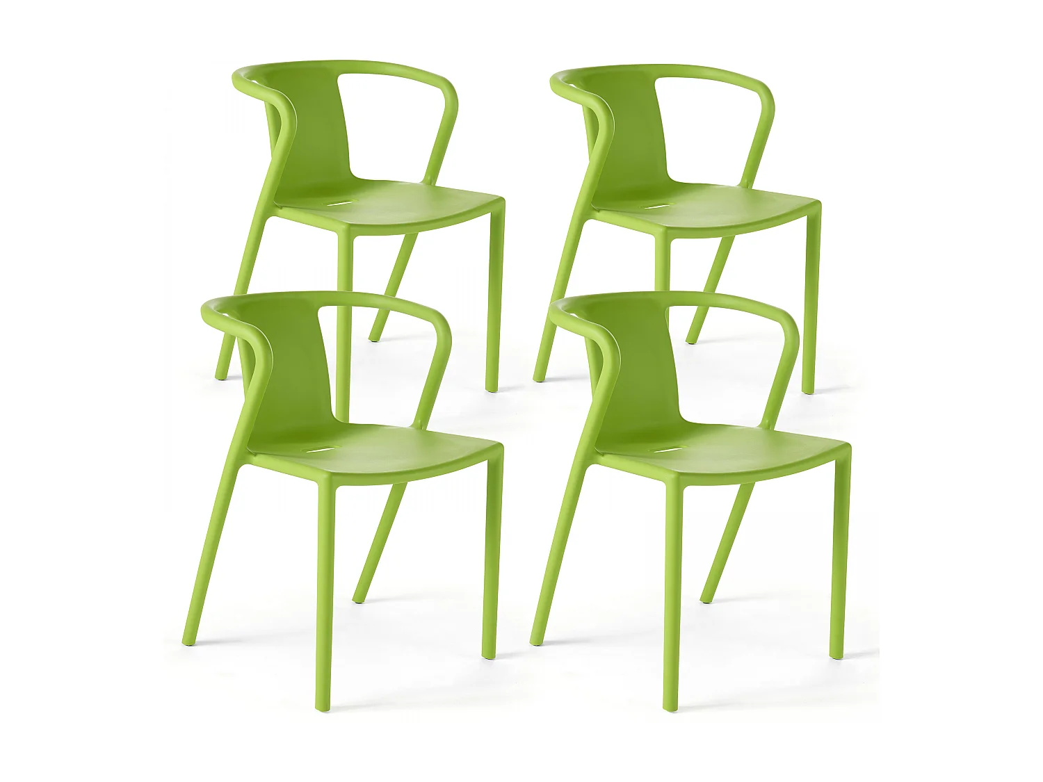 Lot de 4 chaises plastique vert