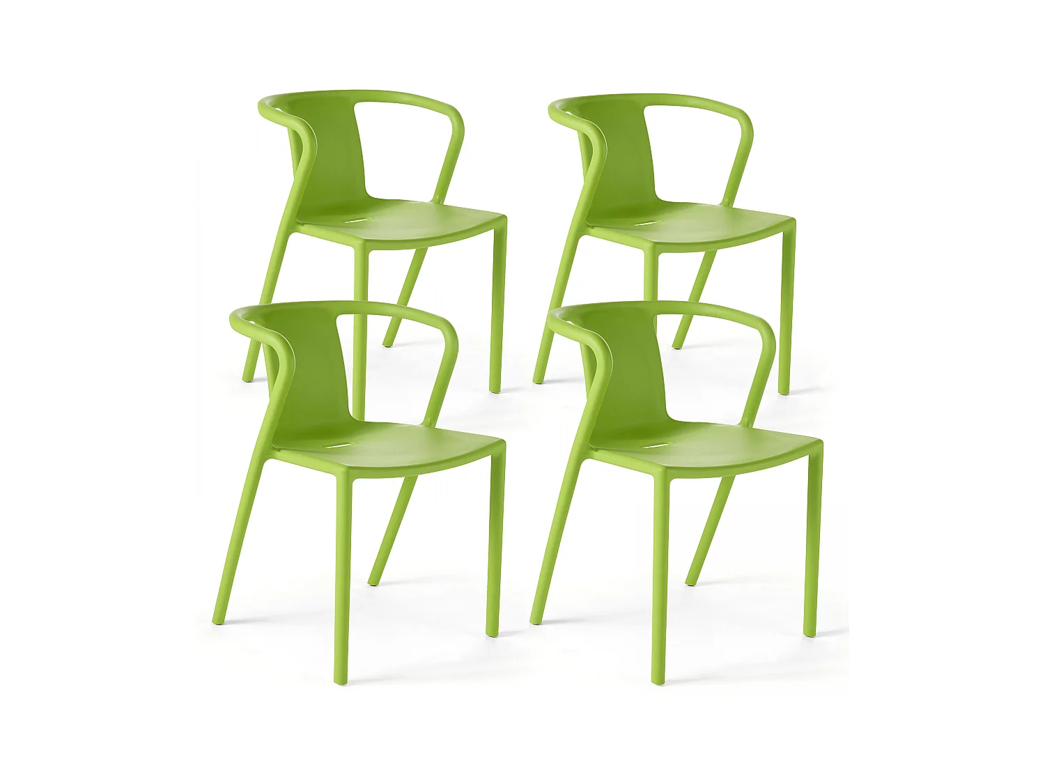 Lot de 4 chaises plastique vert