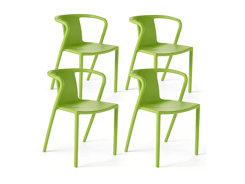 Lot de 4 chaises plastique vert