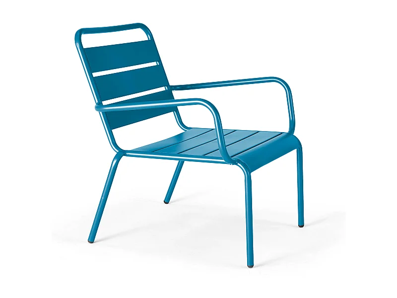 Fauteuil de jardin bas relax acier bleu pacific - Palavas