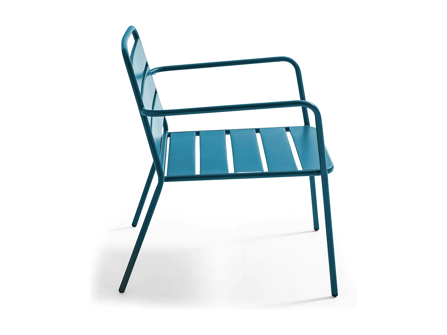 Fauteuil bas de jardin en métal bleu pacific - Palavas
