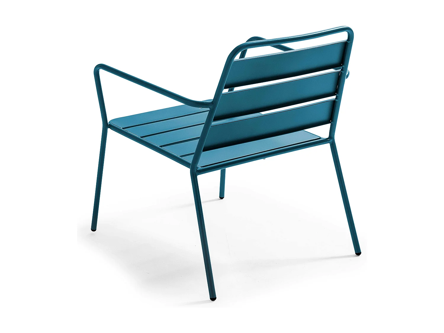 Fauteuil bas de jardin en métal bleu pacific - Palavas