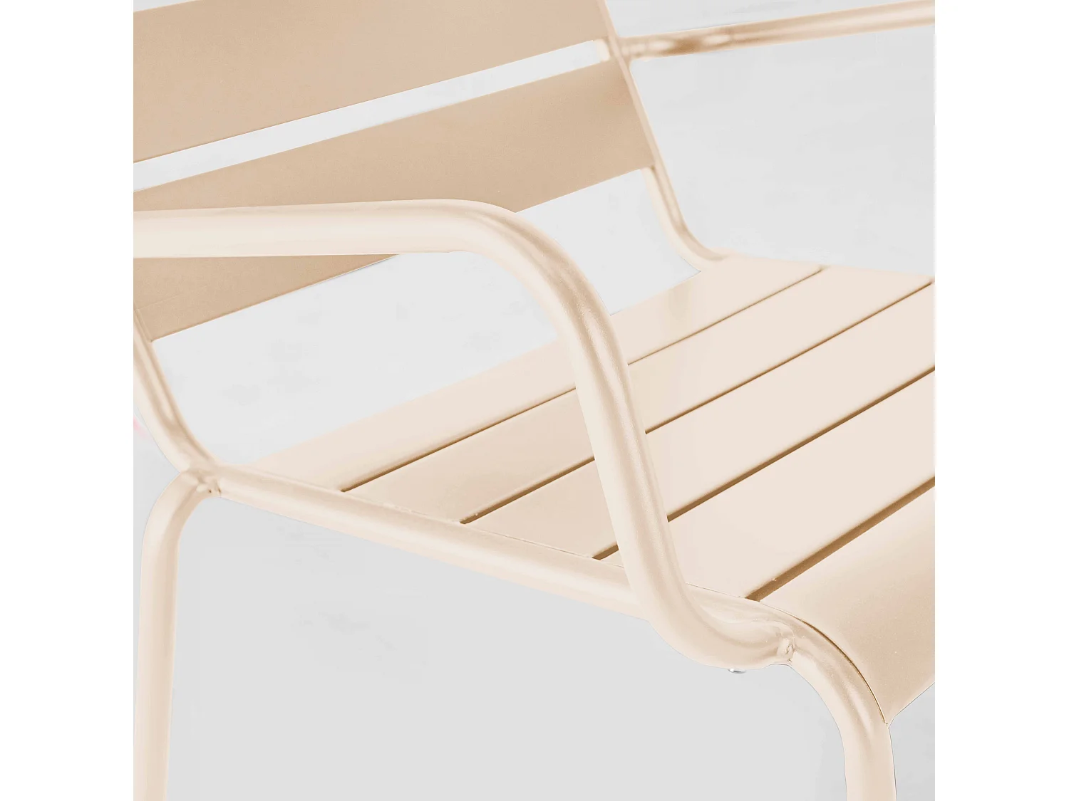 Fauteuil de jardin bas relax acier ivoire - Palavas