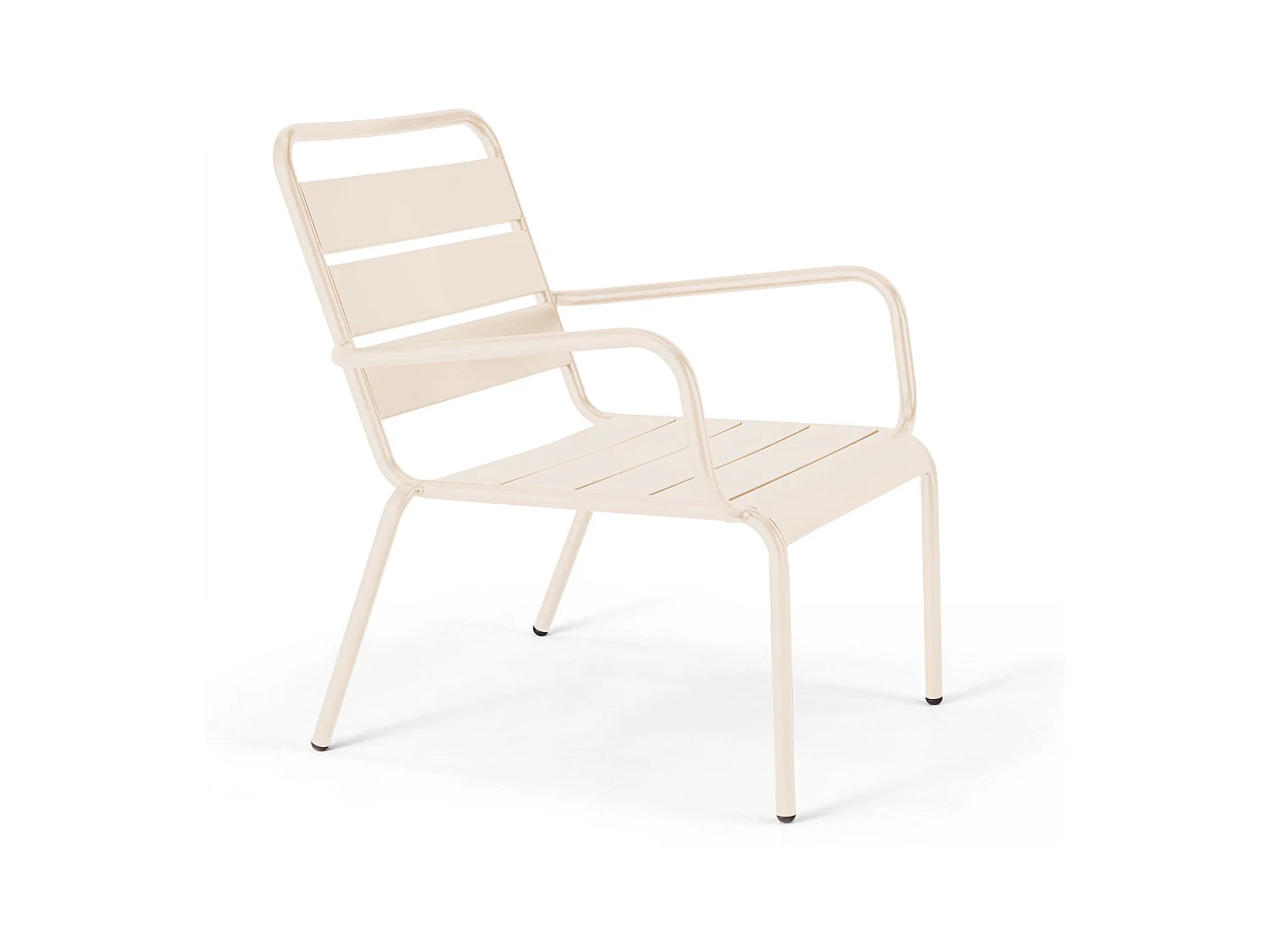 Fauteuil de jardin bas relax acier ivoire - Palavas