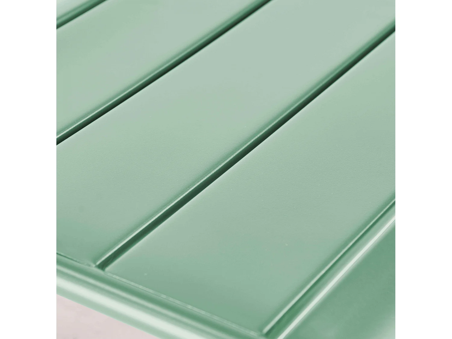 Lot de 2 fauteuils relax avec repose-pieds en métal vert sauge - Palavas