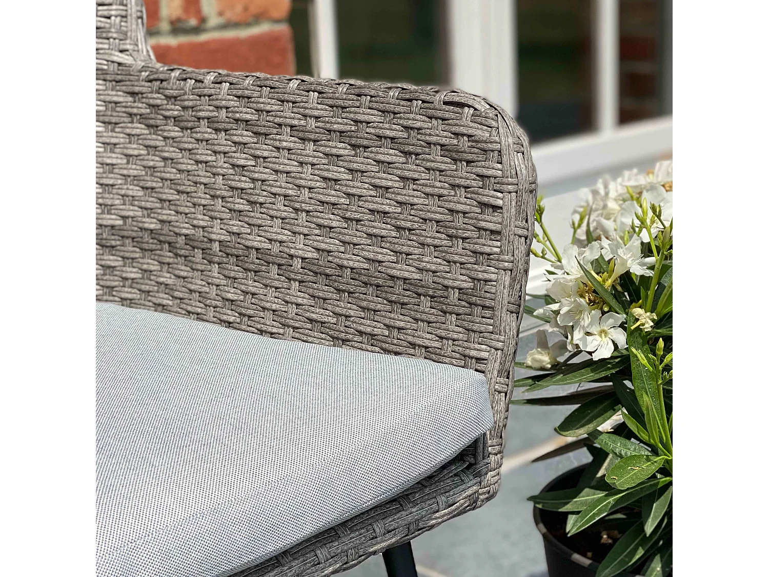 Set van 2 ronde tuinstoelen van rotan