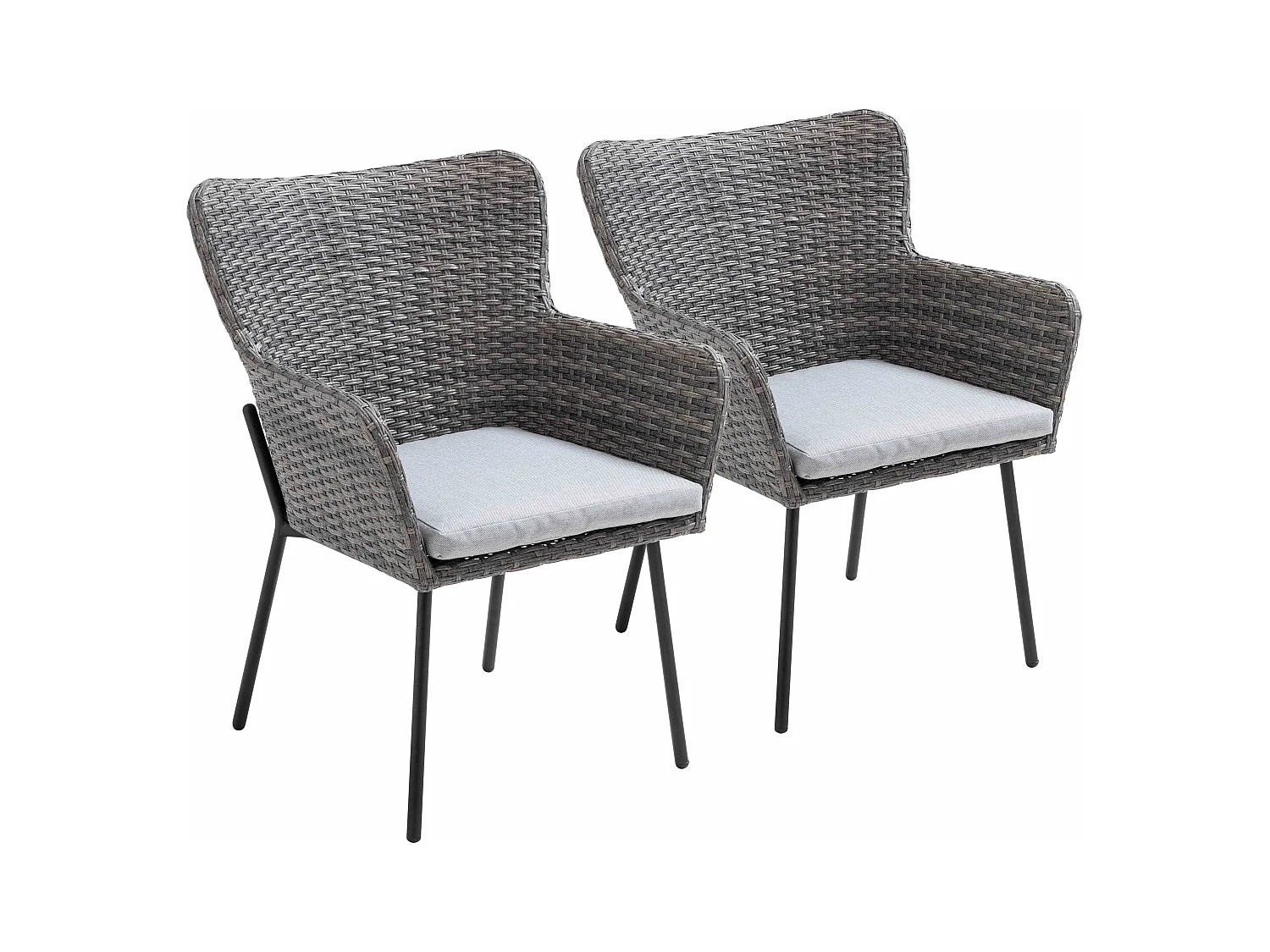 Lot de 2 fauteuils de jardin rond en osier