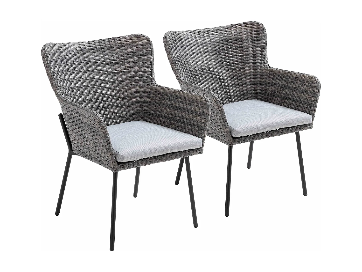 Lot de 2 fauteuils de jardin rond en osier