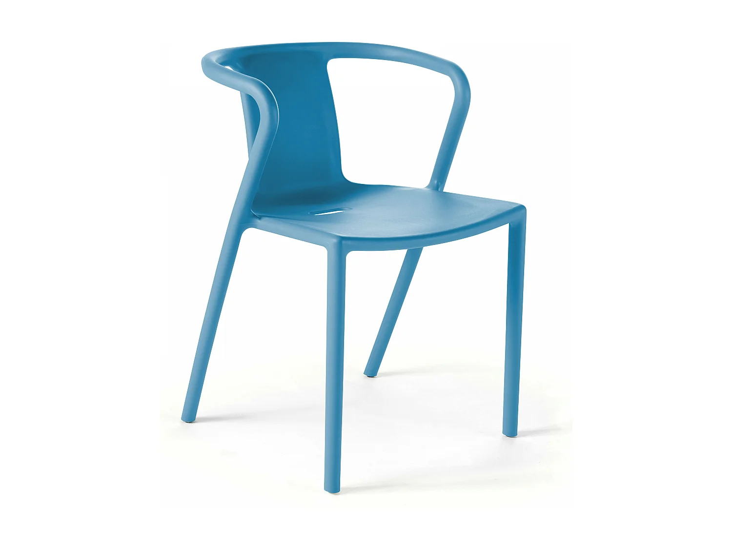 Set van 4 blauwe plastic stoelen