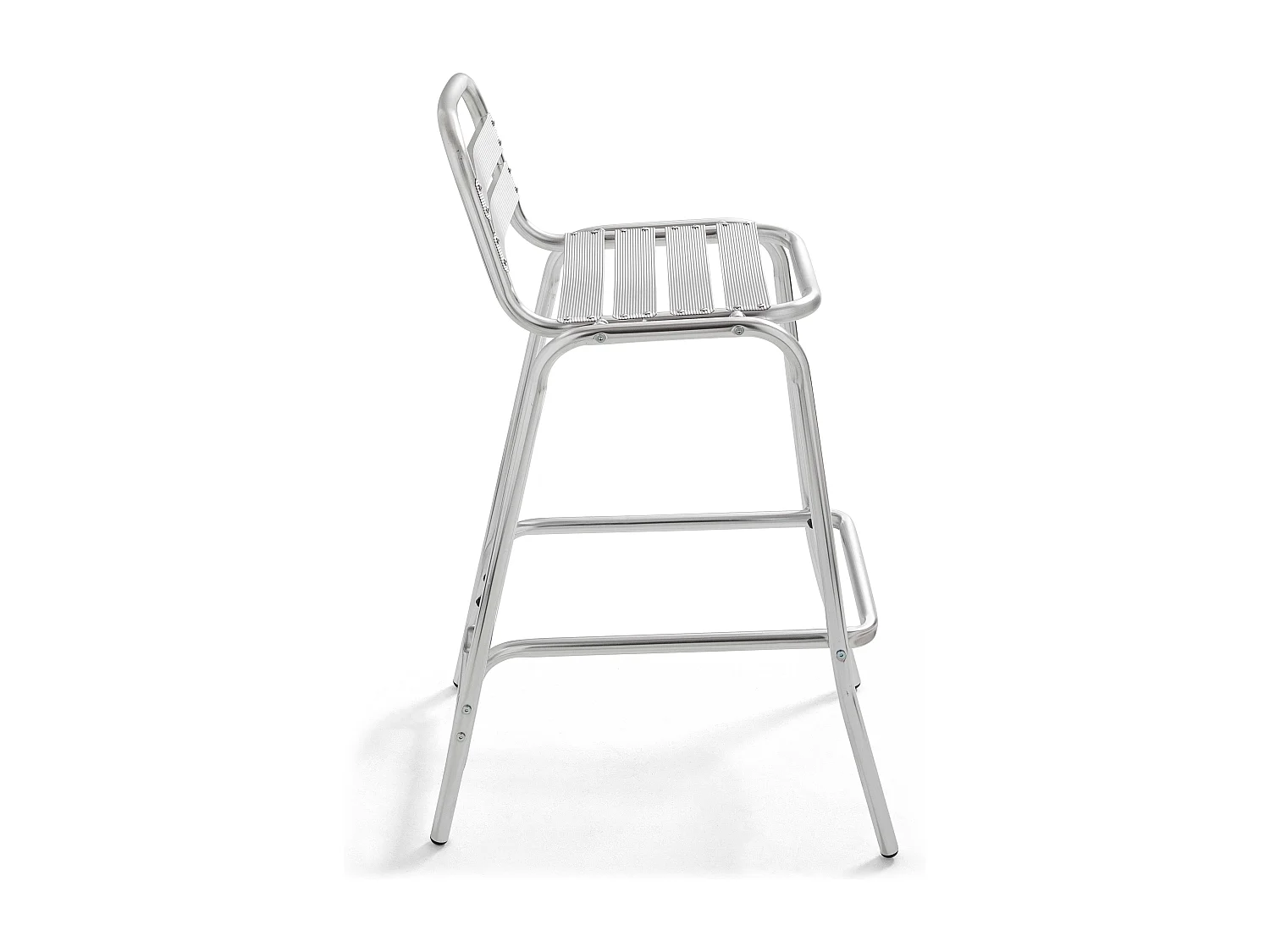 Lot de 4 chaises hautes en aluminium gris