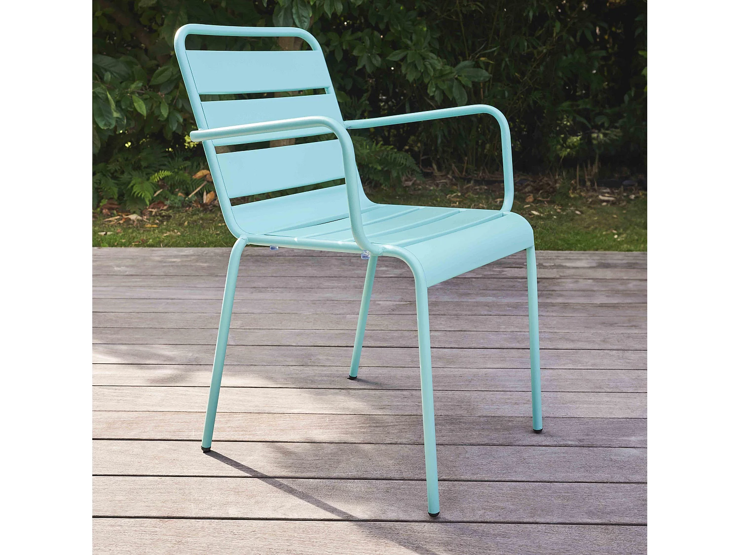 Fauteuil de jardin en métal turquoise  - Palavas