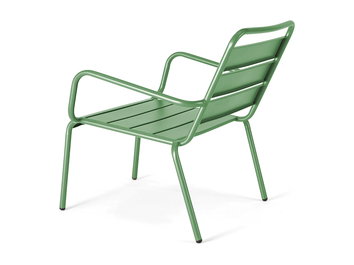 Lot de 2 fauteuils relax avec repose-pieds en métal vert cactus - Palavas