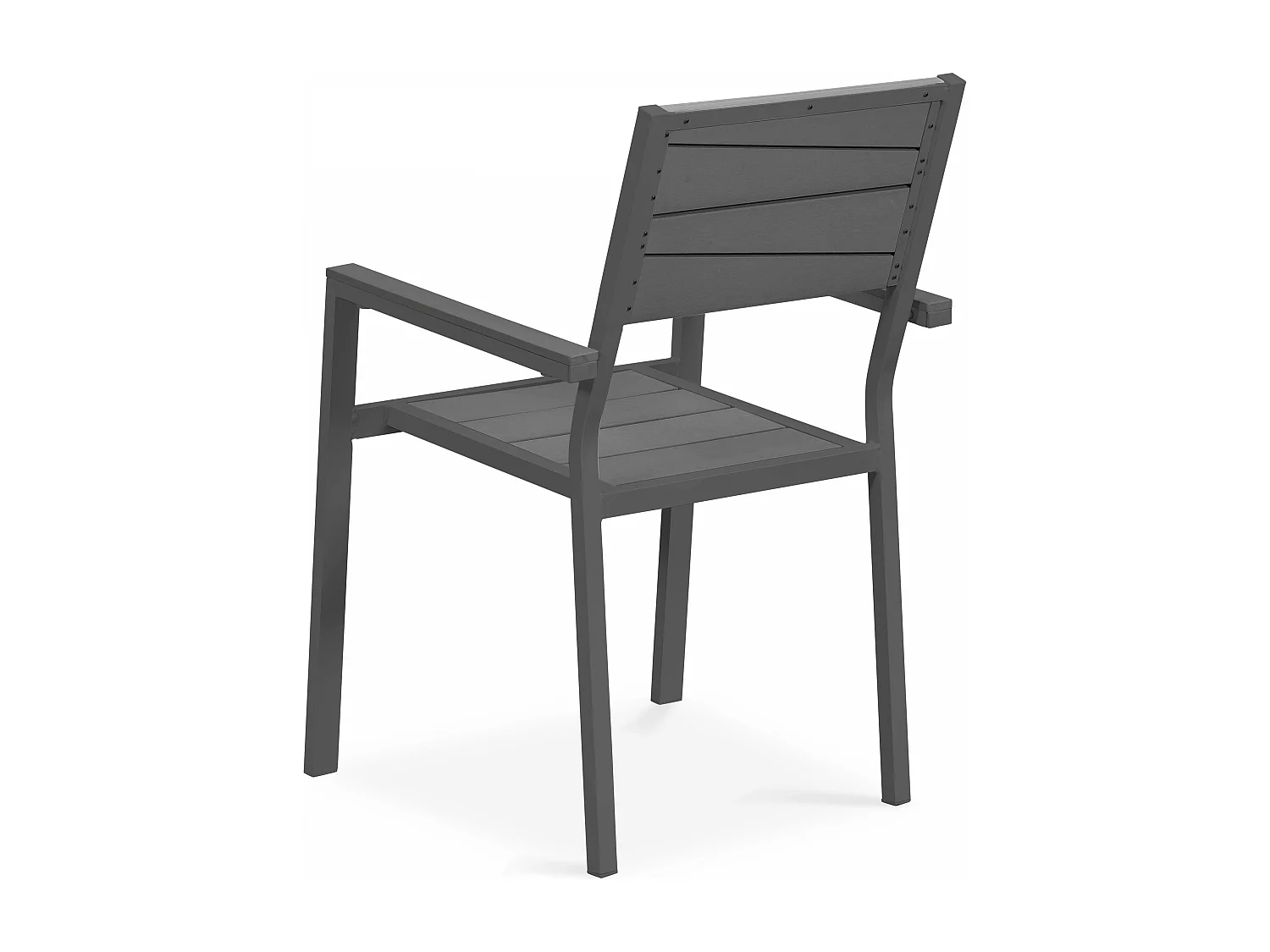 Fauteuil de jardin aluminium et bois synthétique gris foncé