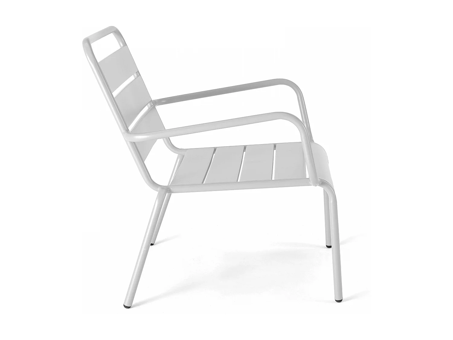 Lot de 2 fauteuils relax avec repose-pieds en métal blanc - Palavas