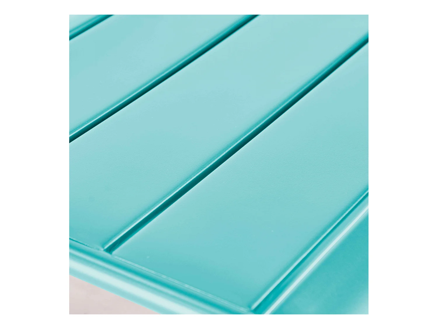 Fauteuil relax et repose pied en métal turquoise - Palavas