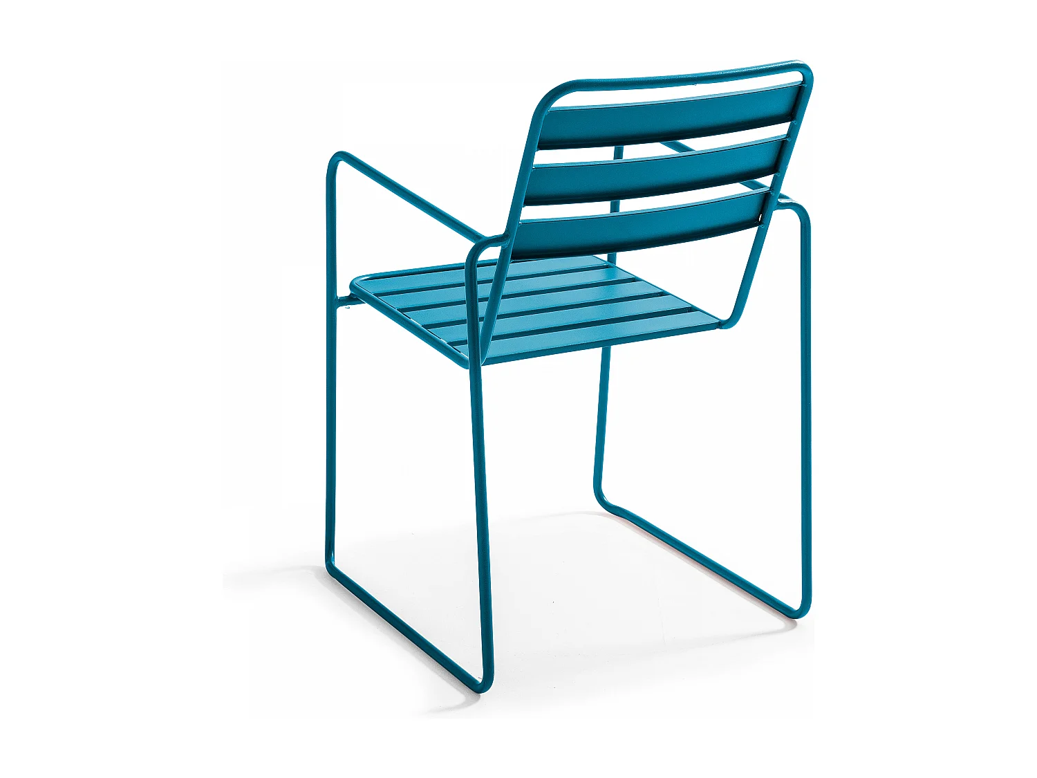 Fauteuil de jardin en acier bleu pacific