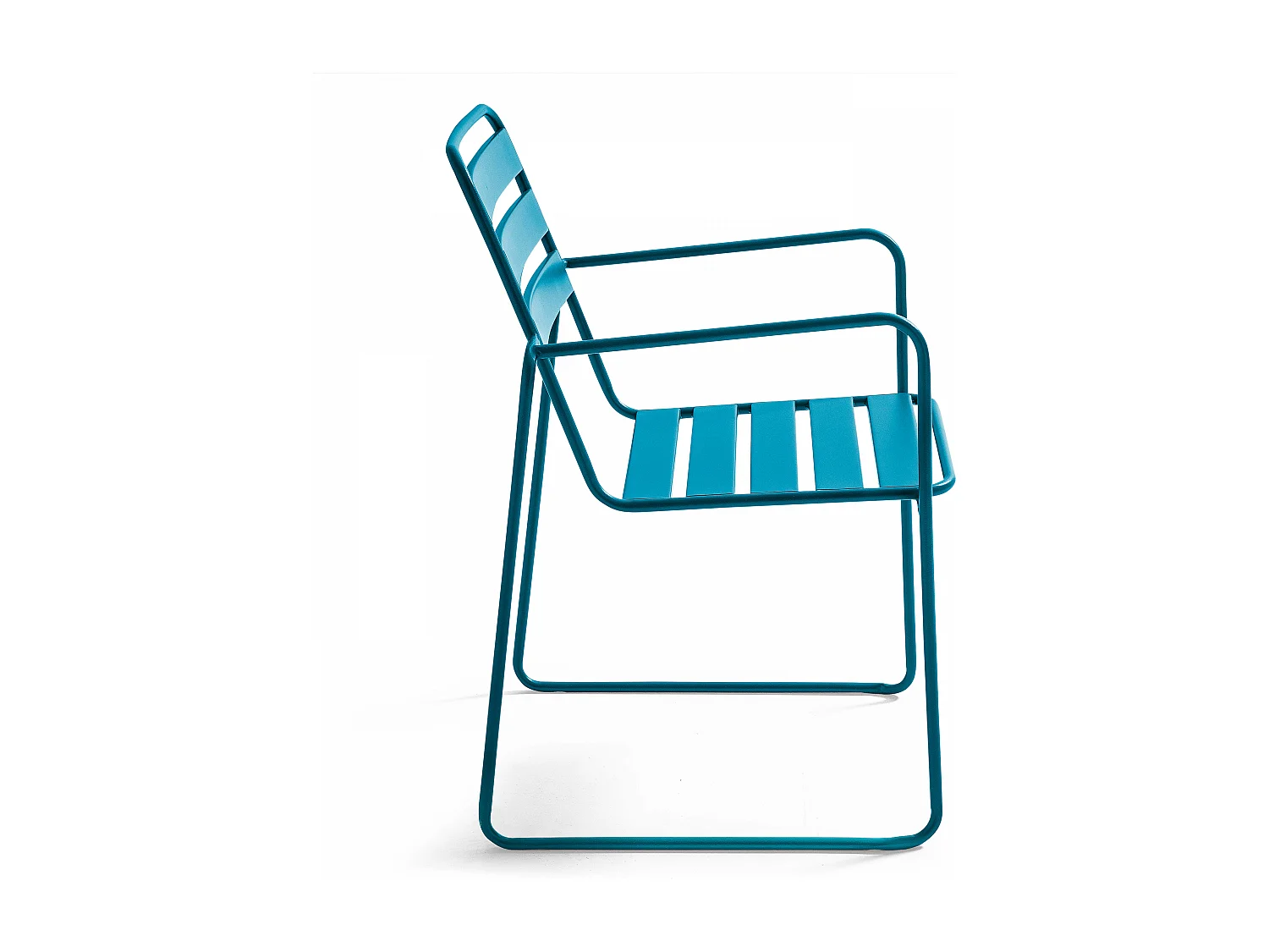 Fauteuil de jardin en acier bleu pacific