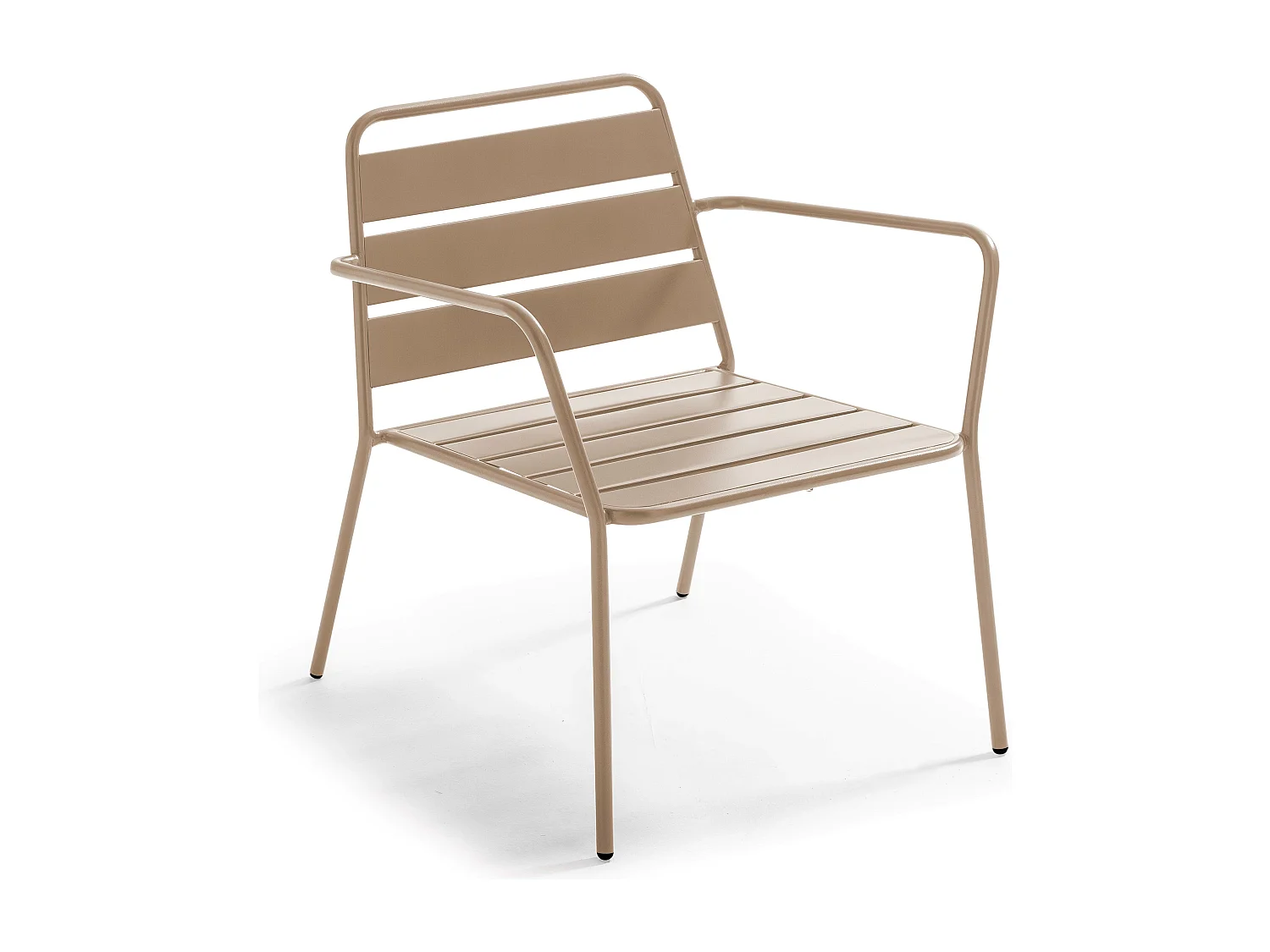 Fauteuil de jardin bas en métal taupe - Palavas