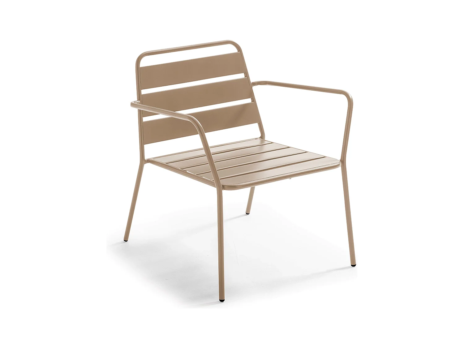 Fauteuil de jardin bas en métal taupe - Palavas