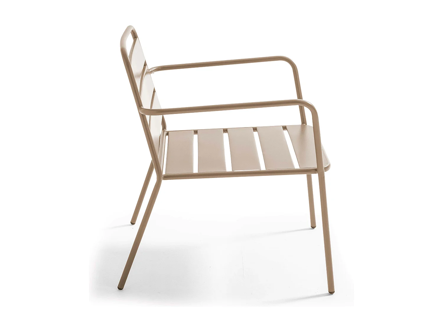 Fauteuil de jardin bas en métal taupe - Palavas