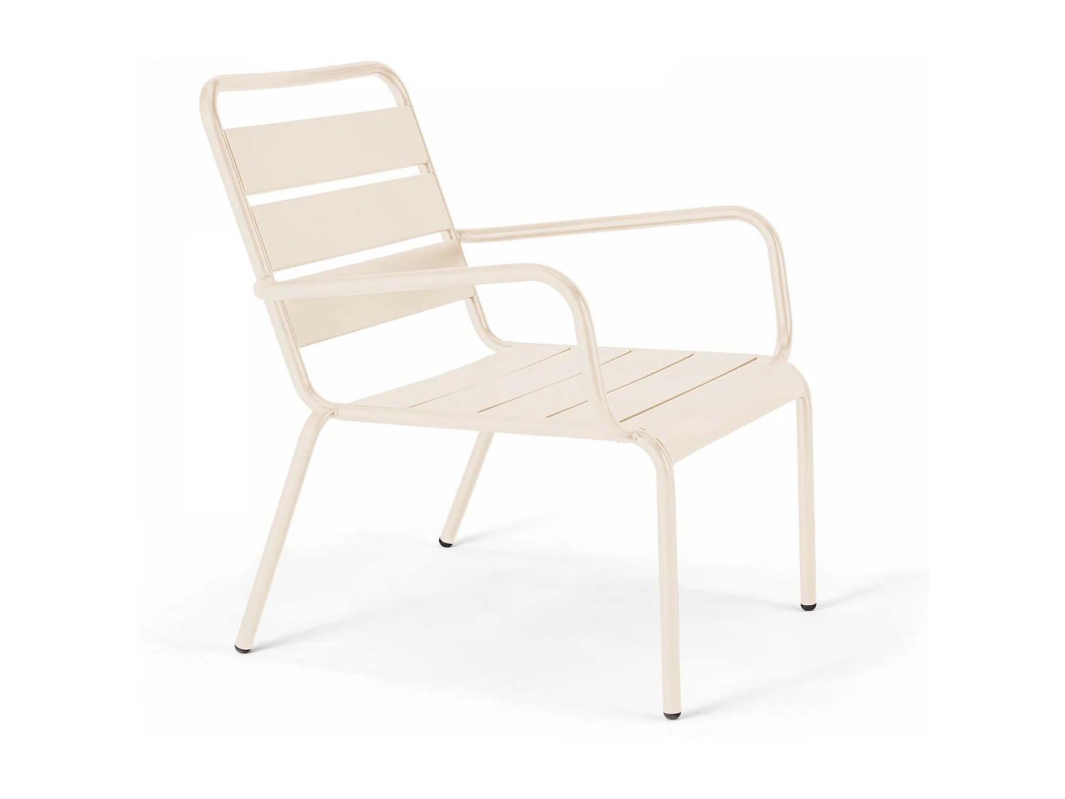 Lot 2 fauteuils relax avec repose-pieds métal gris et ivoire - Palavas