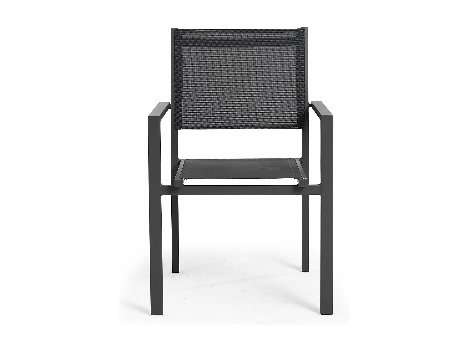Lot de 2 fauteuils de jardin aluminium et textilène gris