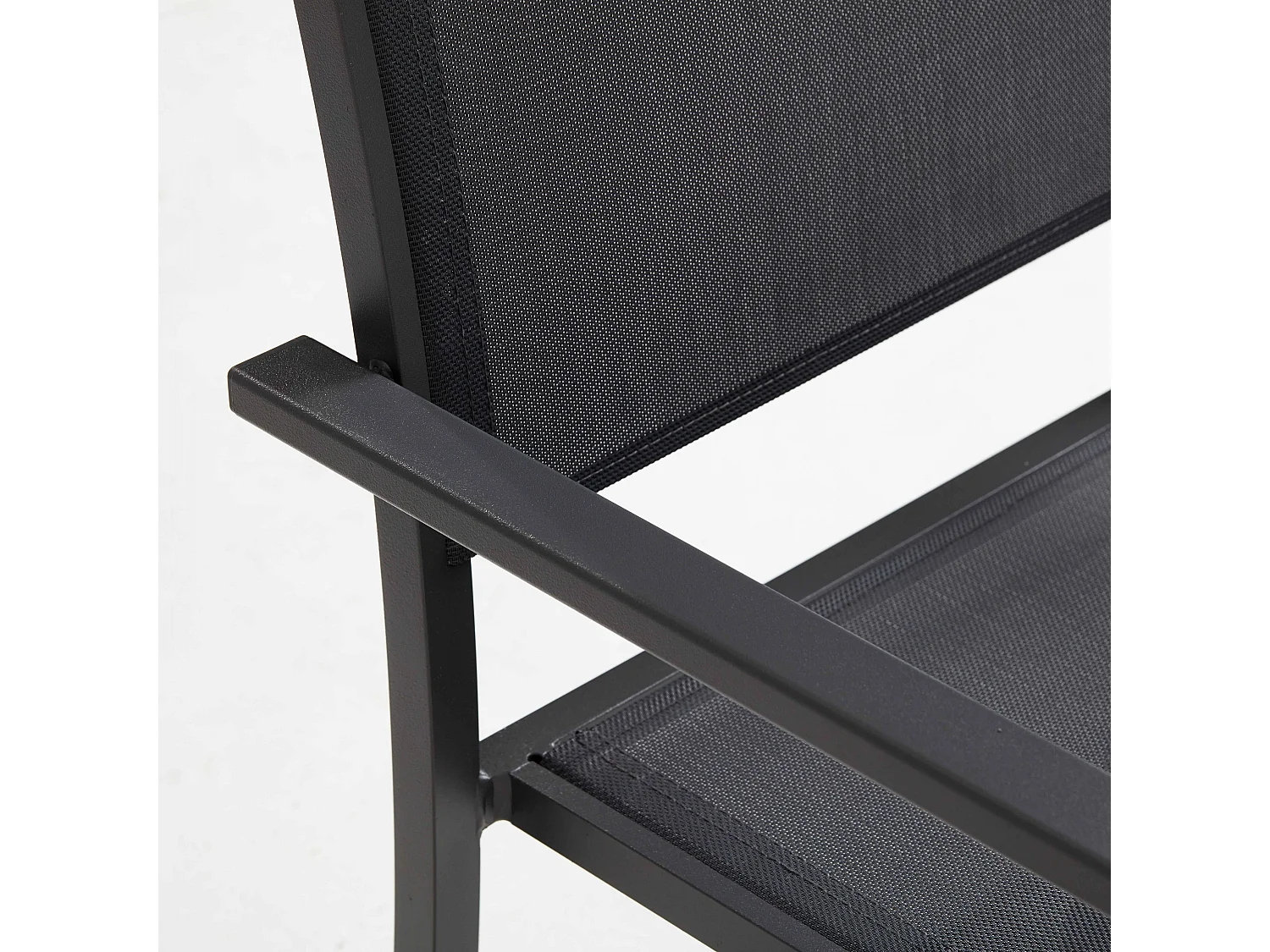 Lot de 2 fauteuils de jardin aluminium et textilène gris