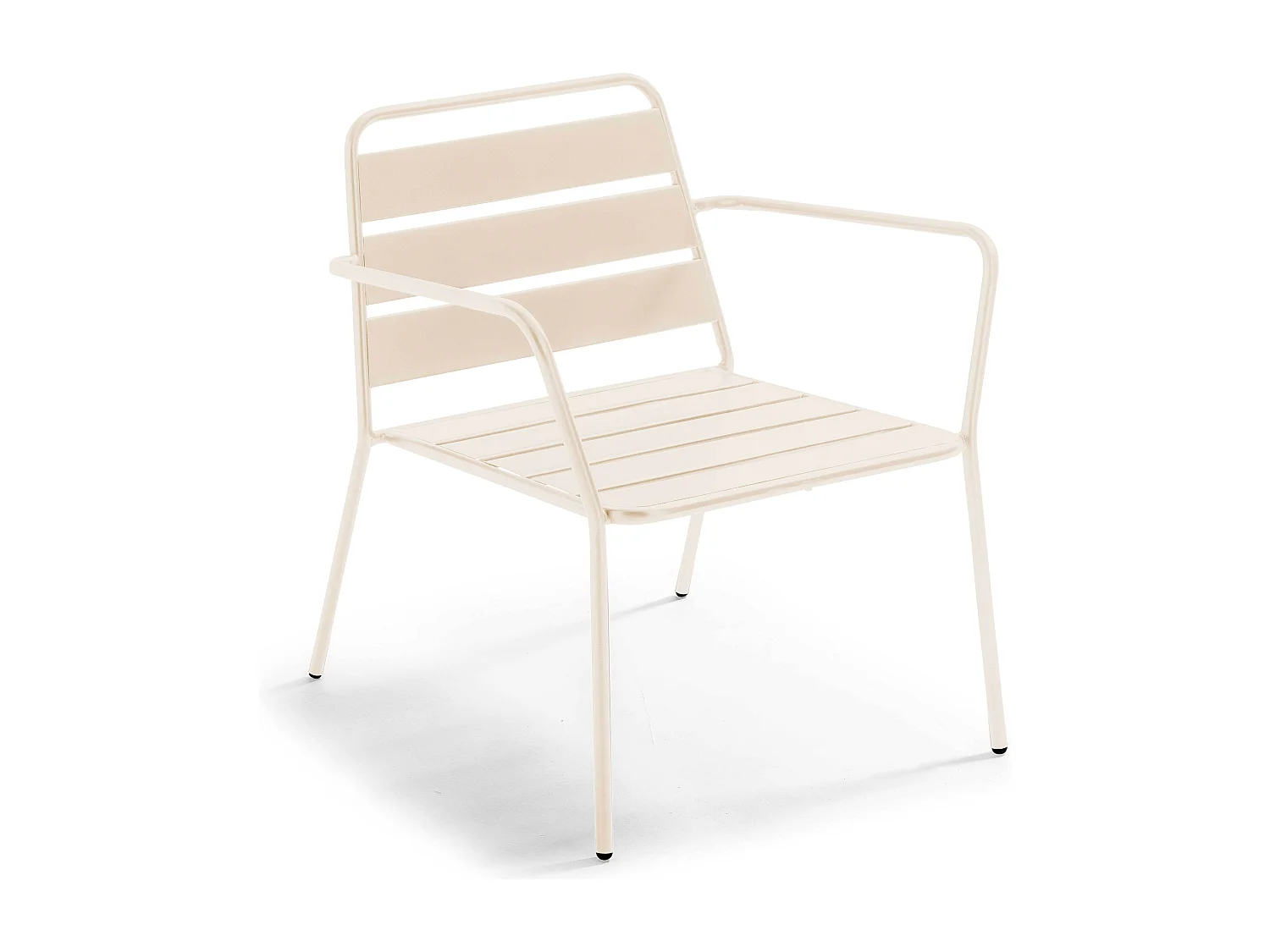 Fauteuil bas de jardin en métal ivoire - Palavas