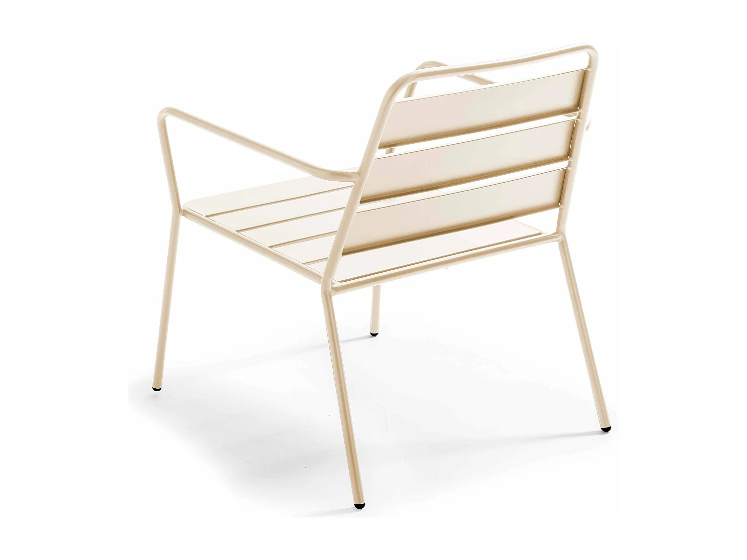 Fauteuil bas de jardin en métal ivoire - Palavas