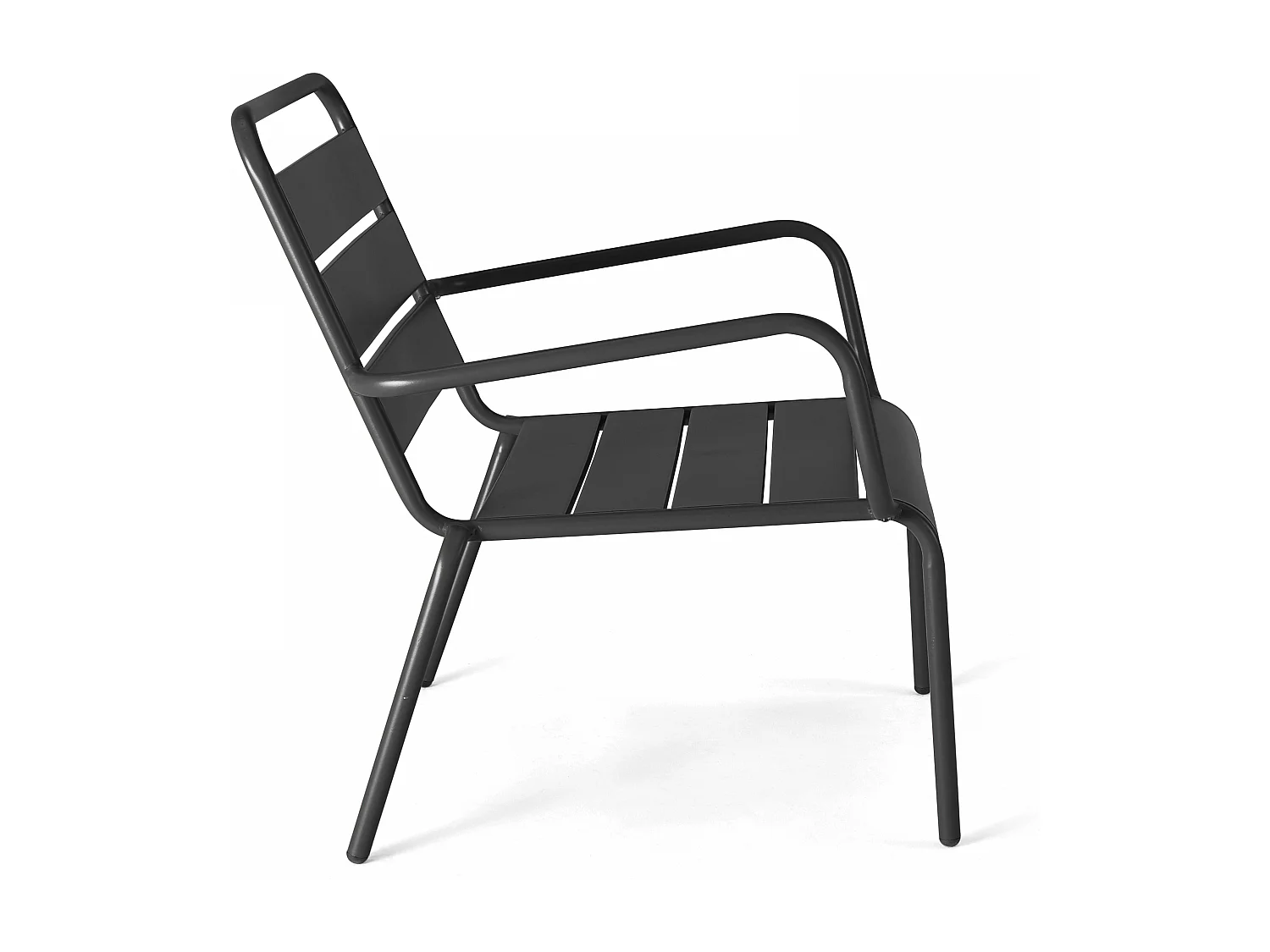 Fauteuil de jardin bas relax acier anthracite - Palavas