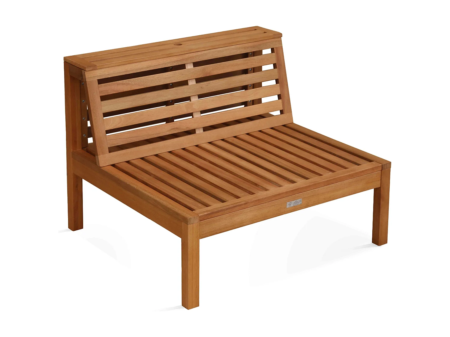 Fauteuil de jardin bas en bois d'eucalyptus écru