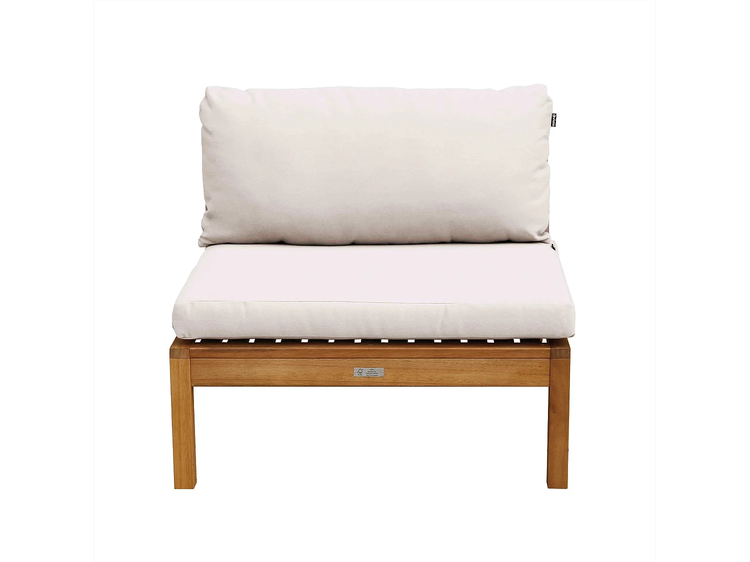 Fauteuil de jardin bas en bois d'eucalyptus écru