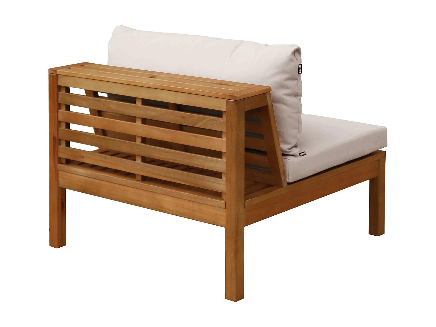 Fauteuil de jardin bas en bois d'eucalyptus écru