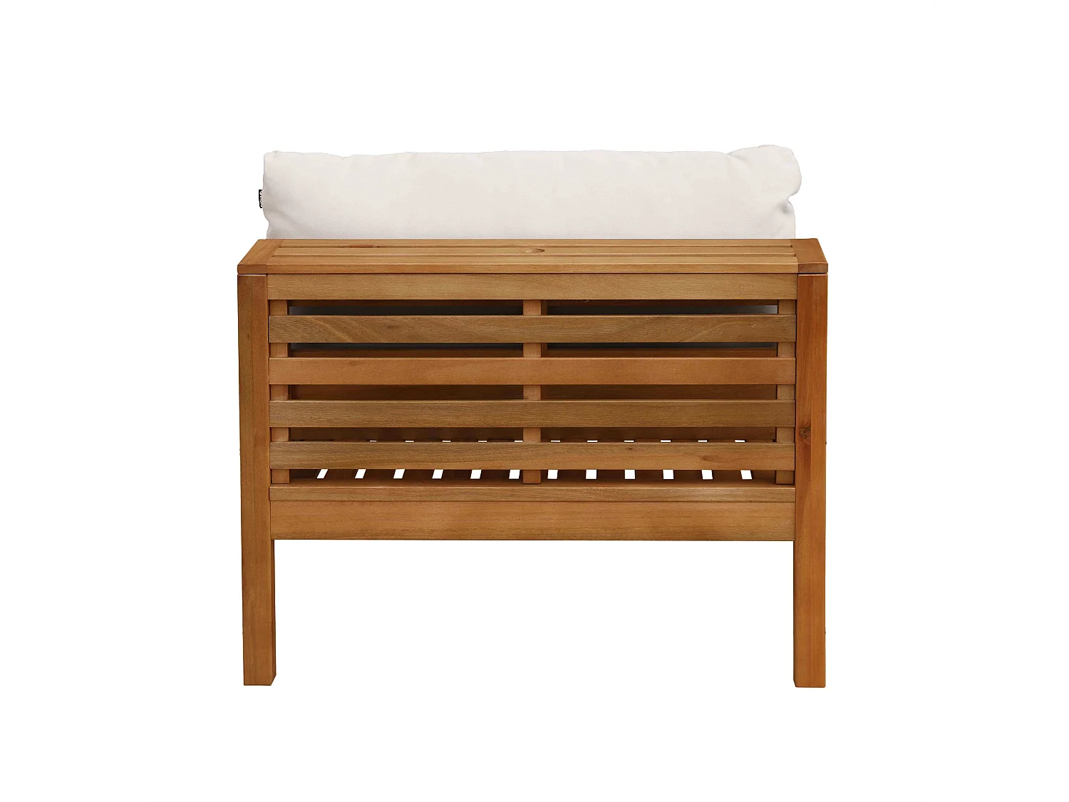 Fauteuil de jardin bas en bois d'eucalyptus écru