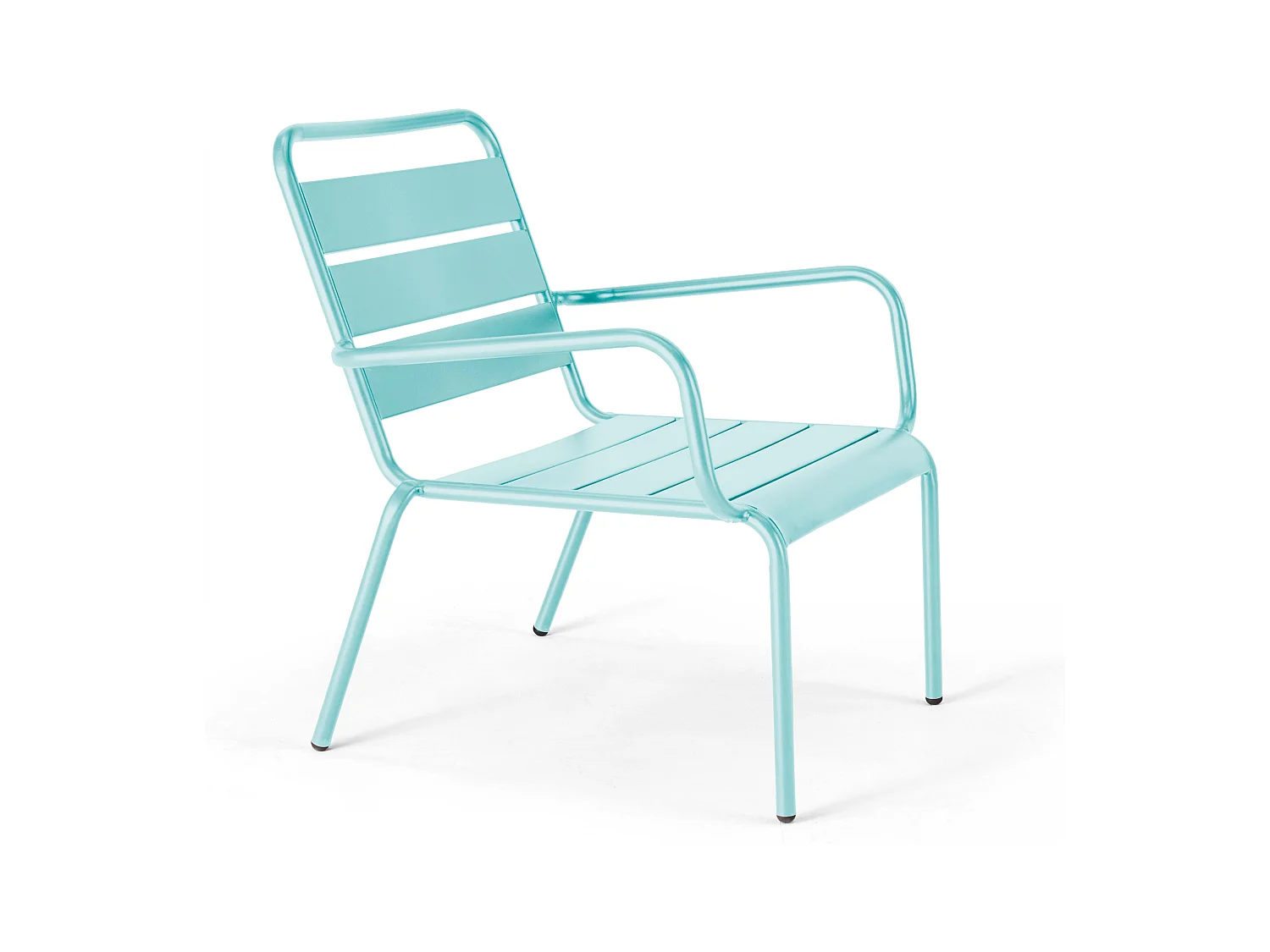 Fauteuil de jardin bas relax acier turquoise - Palavas