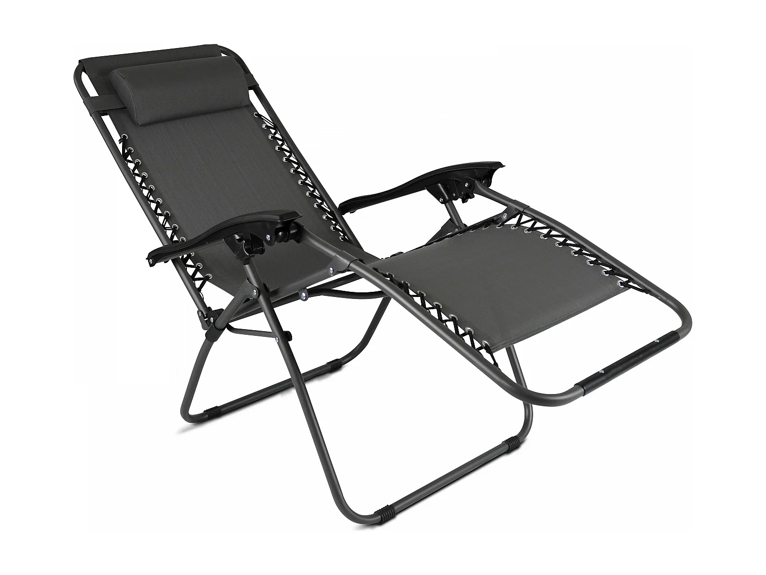 Lot de 2 fauteuils lounge en acier gris