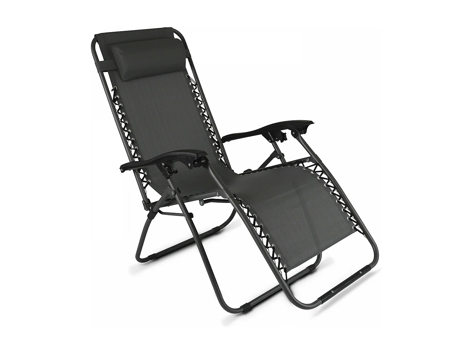 Lot de 2 fauteuils lounge en acier gris